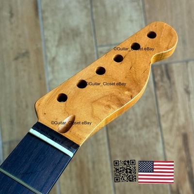 Roasted Maple Rosewood Tele Neck Nitro Satin Telecaster Ft Fender Warmoth TR024