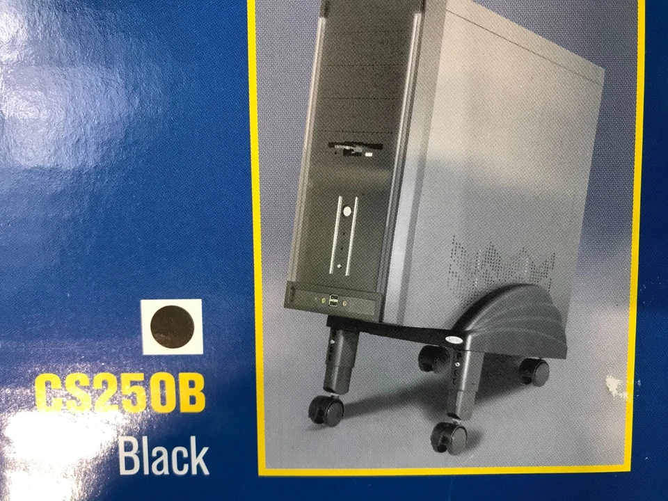 Kantek CS250B ANGLED CPU ROLLING/SWIVEL ADJUSTABLE STAND/BLACK NIB - Image 4 of 4