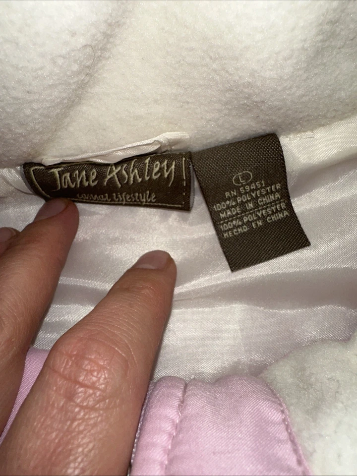 Jane Ashley светло-розовый стеганый жилет полный молнии куртка карманы женщин размер L - Изображение 3 из 4