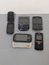 Lot of 5 Vintage Cell Phones Blackberry 8320  Bold 9650 Samsung Flip LG Rumor