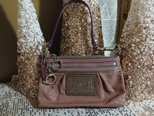 Vintage Y2k Coach Poppy 44033 Licorice Purple Patent Leather Wristlet Wallet