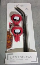 Crofton Lip Sip Straws 5 Piece Set New In Box Sealed In Package