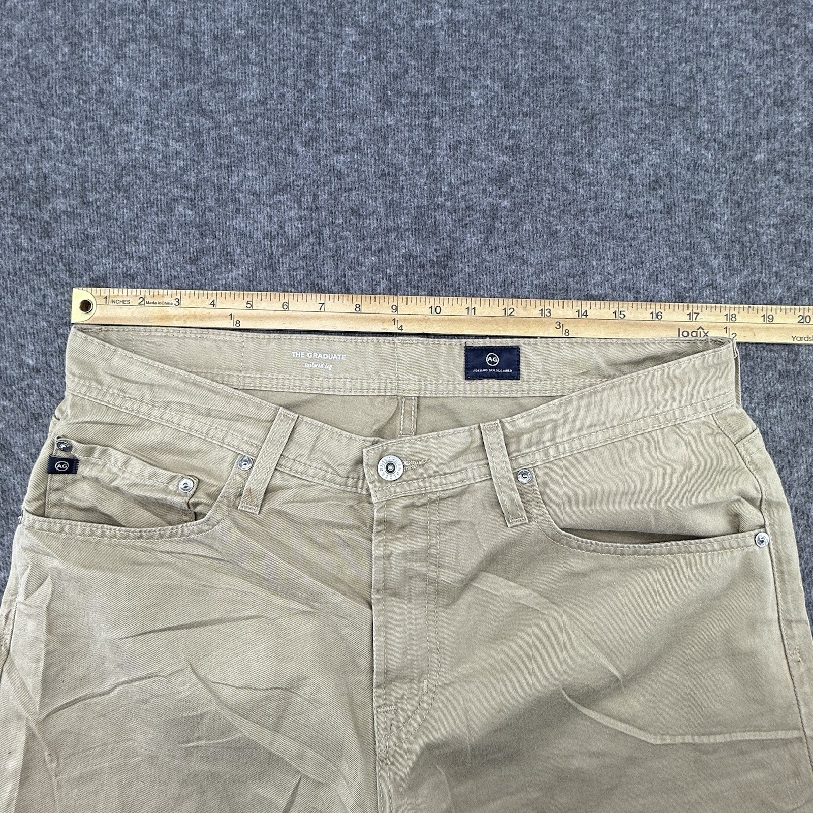 AG Adriano Goldschmied Jeans Mens 34x34 Tan The Graduat Tailored leg