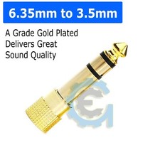 6.3mm 1/4" Male plug to 3.5mm 1/8" Female Jack Stereo Headphone Audio Adapter