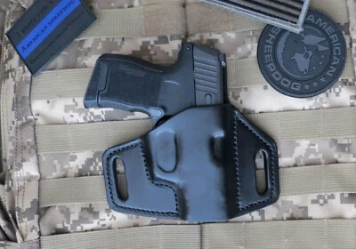 NEW PACIFICA LEATHER Vertical Carry for Sig Sauer P365 Leather Holster, OWB, Made in USA.