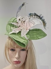 Fascinator millinery hat races wedding costume Green SALE SALE SALE