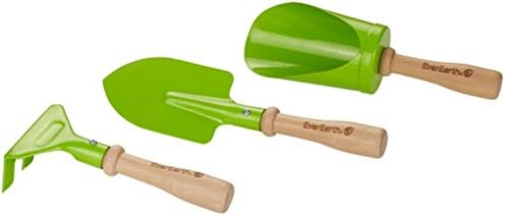 EverEarth 3-Piece Hand Garden Tool Set EE33644 Metal and Wood Garden Tool Set fo