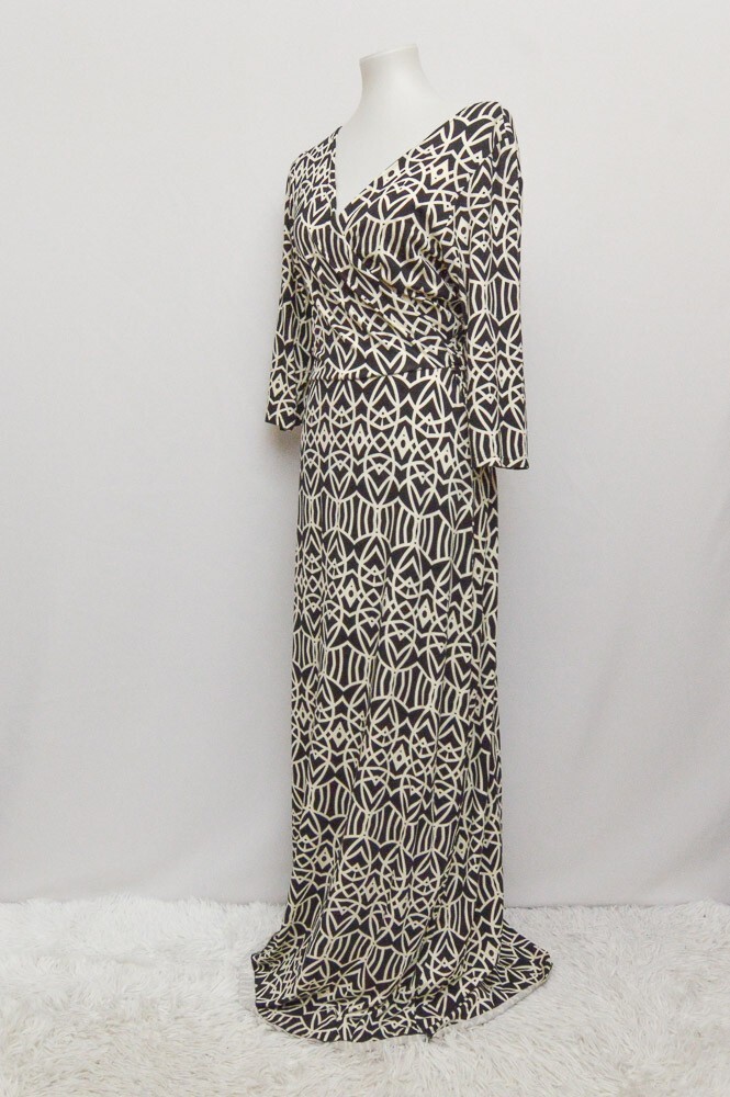 Zen Knits womens dress black white maxi