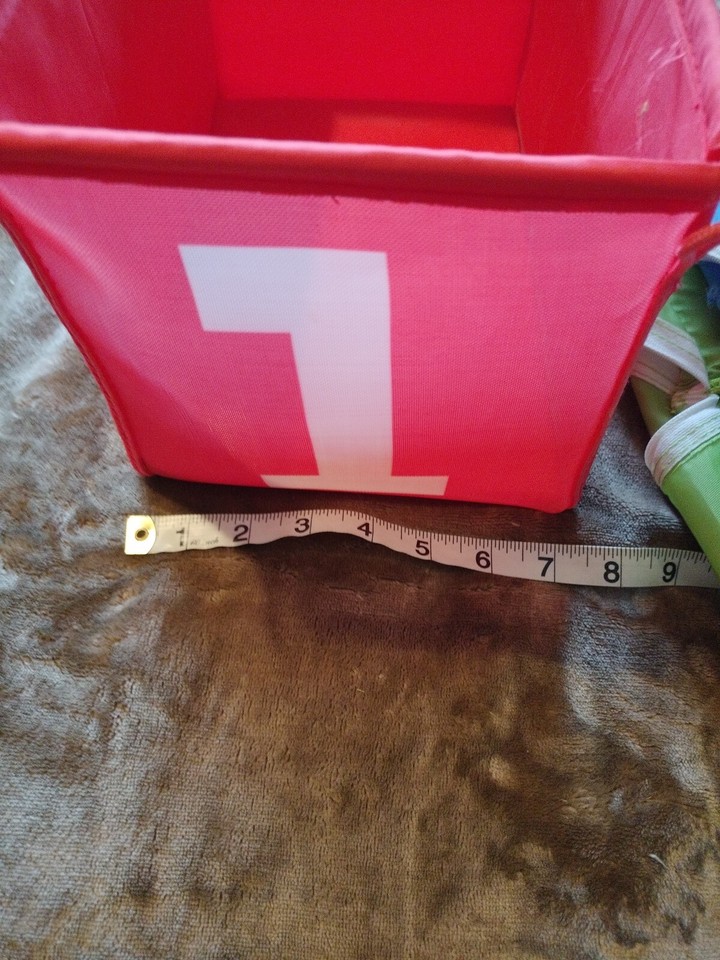 3 Children's IKEA Fold Down Storage Boxes Fabric Toy Box Numbers