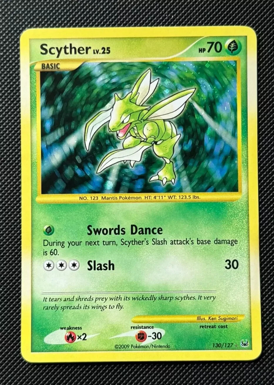 Scyther 130/127 SECRET RARE Holo Pokemon TCG Card Platinum Base Set 2009