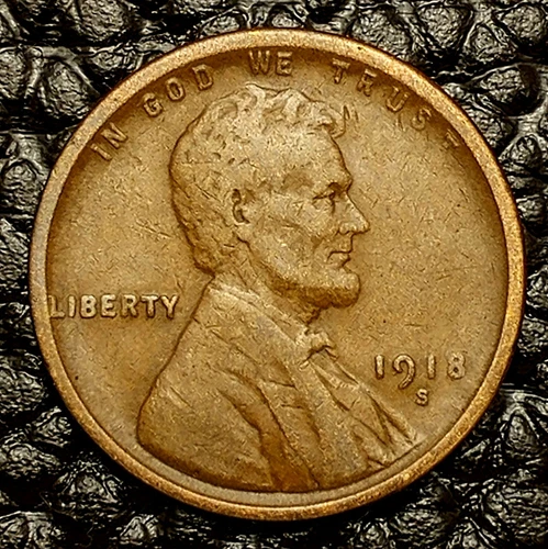 1918-S Lincoln Wheat Cent ~ FINE (F / FN) Condition ~ COMBINED SHIPPING!