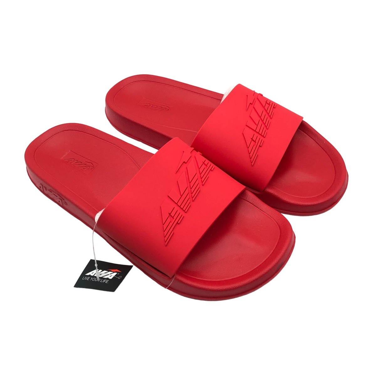 Men\'s Rubber Logo Flip Flop, Red Men main image 2