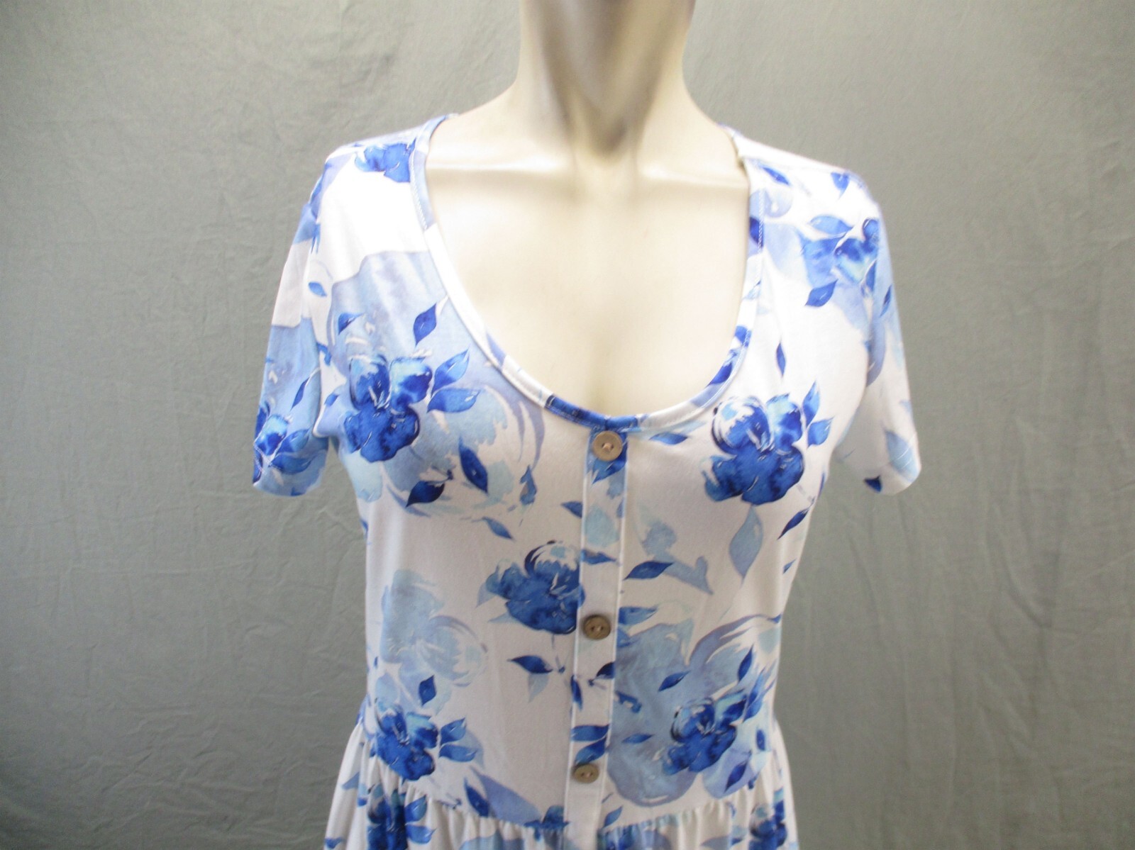 OUGES Size M Womens Multicolor Floral Short Sleev… - image 2