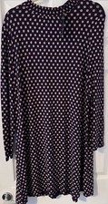 MARKS AND SPENCER SIZE 16 NAVY BLUE FLORAL JERSEY STRETCH DRESS. BNWT
