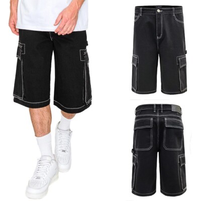 Victorious Men's Carpenter Contrast Stitch Side Cargo Pocket Baggy