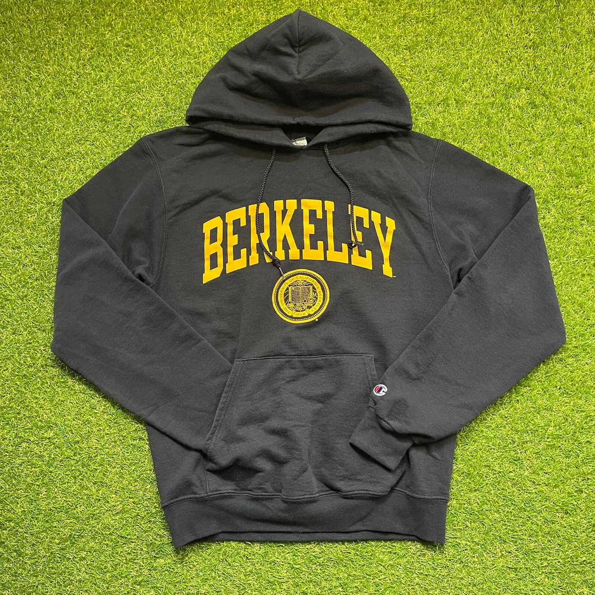 UC Berkeley Graphic Hoodie Navy Blue Sweatshirt Unisex Size Small Champion |