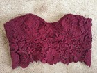 Women’s Strapless Cranberry Lace Bra Bralette Size Small — photo 1