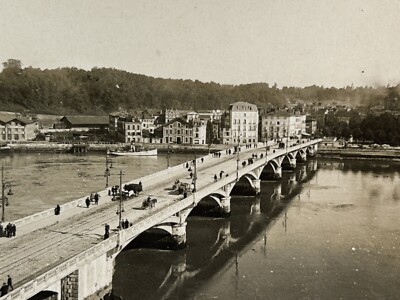 FRANCE Bayonne Pont et Saint-Esprit c1910 Stereo Photo Vintage Silver