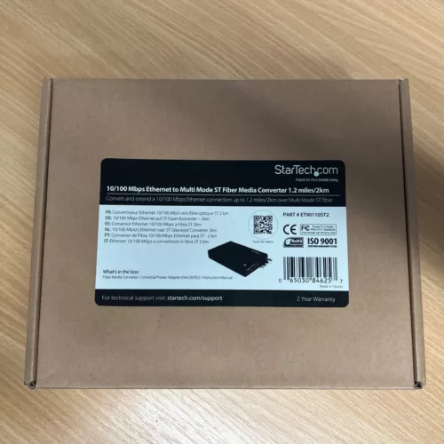 Startech Ethernet to Multi Mode ST Fibre converter 1.2 miles/2km ET90110ST2