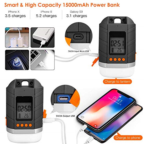 Sinvitron LED Camping Lantern Rechargeable/Power Bank 15000mAh Camping