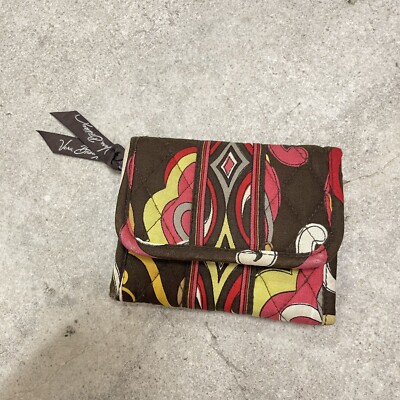 Vera Bradley NWT Trifold Brown Yellow Gray Pink Wallet