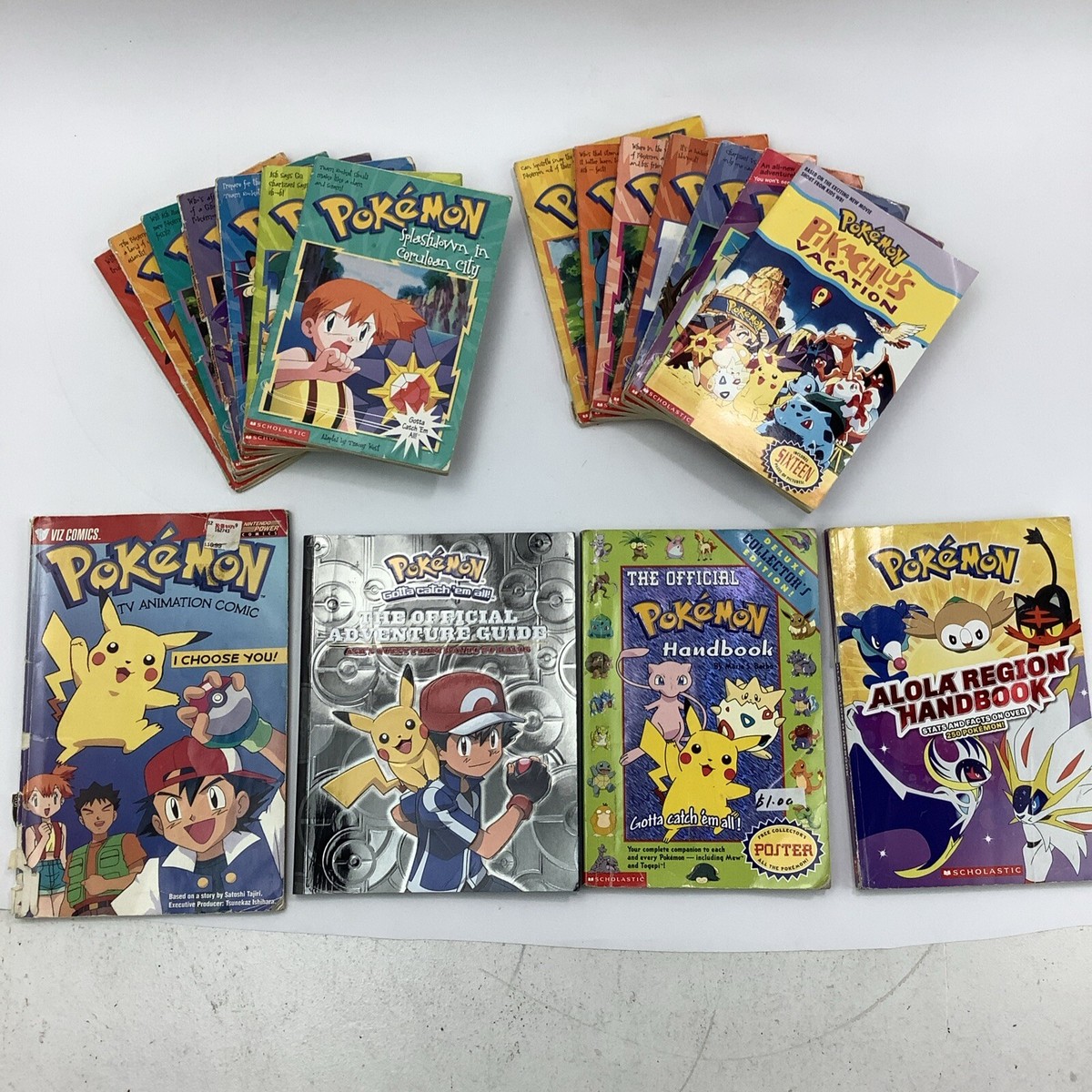 Original 1999 Pokemon Book Set 1-13 + Handbooks & Guides, Pikachus