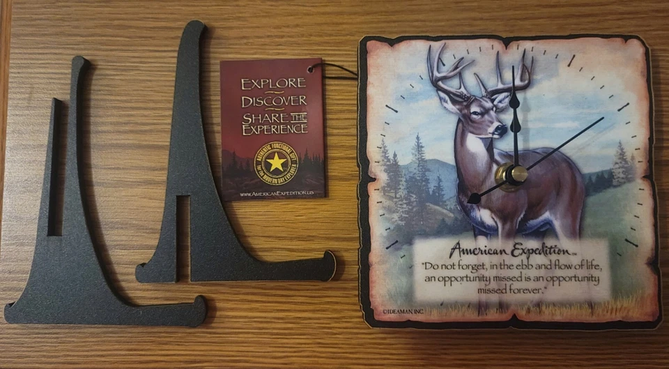 Rare American Expedition Wildlife Series Desk Clock- Whitetail Buck New In Box - Image 4 of 4
