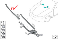 BMW 6 Gran Turismo G32 Wischerarm vorne links LHD 61619463870 NEU ORIGINAL