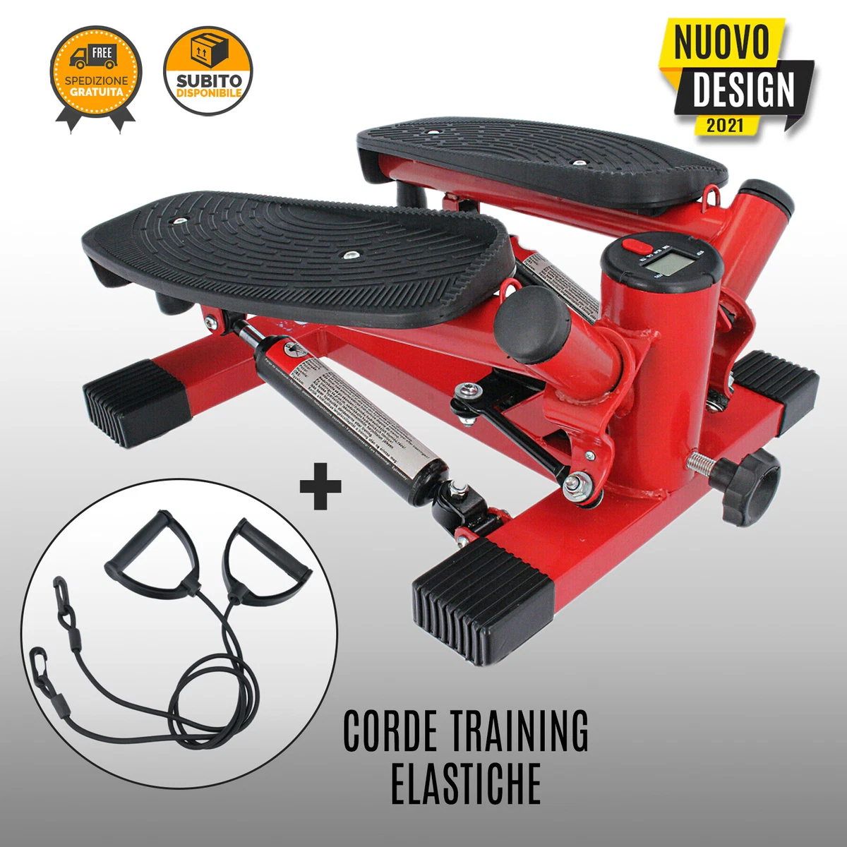 Mini stepper avec bandes élastiques à poignées - Sport