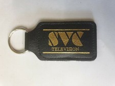 VINTAGE 2009 RARE SVC TELEVISION ITV TV KEY FOB KEY RING LEATHER USED