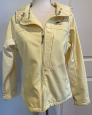 Denali Large Hooded Jacket Coat Adjustable Yellow Full Zip Stretch