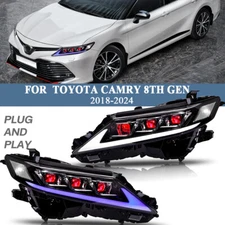 Red Devil Eye LED Headlight For Toyota Camry 2018-2024 Head Lamps Assembly LH&RH