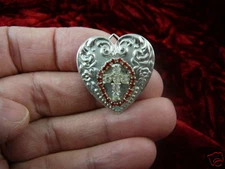 (br-195) White cross red rhinestones silver heart lover pin Wow fashion