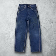 Vintage 50s Big Mac Carpenter Distressed Farm Dark Denim Pants Sanforized Jeans