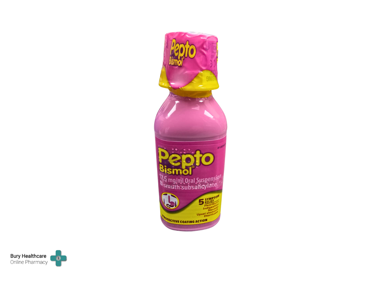 Pepto-Bismol 240ml Oral Suspension 5 Symptom Relief Heartburn Indigestion GSL UK