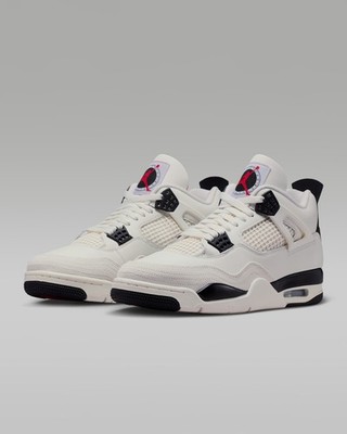 Nike Air Jordan 4 Retro OG FC Shoes Sail Black University Red