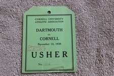 1938 (Nov. 12) Dartmouth v Cornell college football press pass ticket