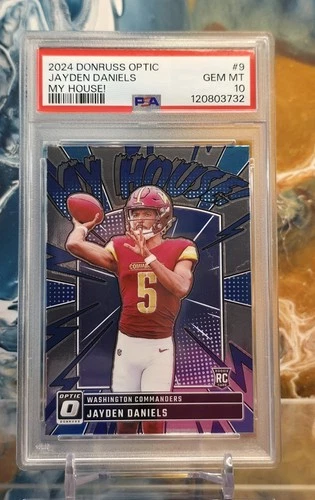 2024 Donruss Optic Jayden Daniels Rookie Card #9 MY HOUSE! 💎PSA 10💎 RC
