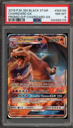 Pokemon Charizard GX Detective Pikachu Black Star Holo Promo SM195 PSA 8