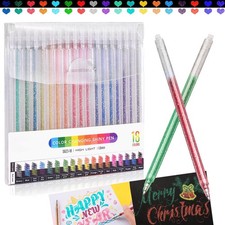 Glitter Gel Pens, 18 Colors Metallic Rollerball Gel Pen Set, 1mm Bullet Tip S...