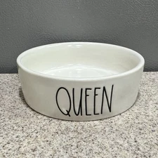 NWOT Rae Dunn Queen Ceramic Cat Bowl 5”x1.5” White Dish