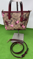 Coach City Mini Tote Bag Signature Canvas Cherry Print