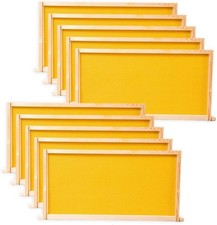 10 Pack 9-1/8-Inch Beehive Frames Wax Foundations with Wooden Bee Hive Frames