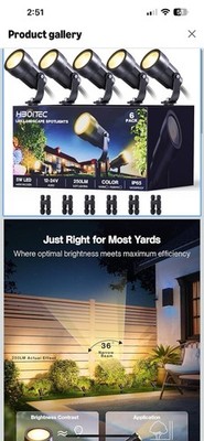 HIBOITEC 5W Low Voltage Landscape Lights 6 Pack