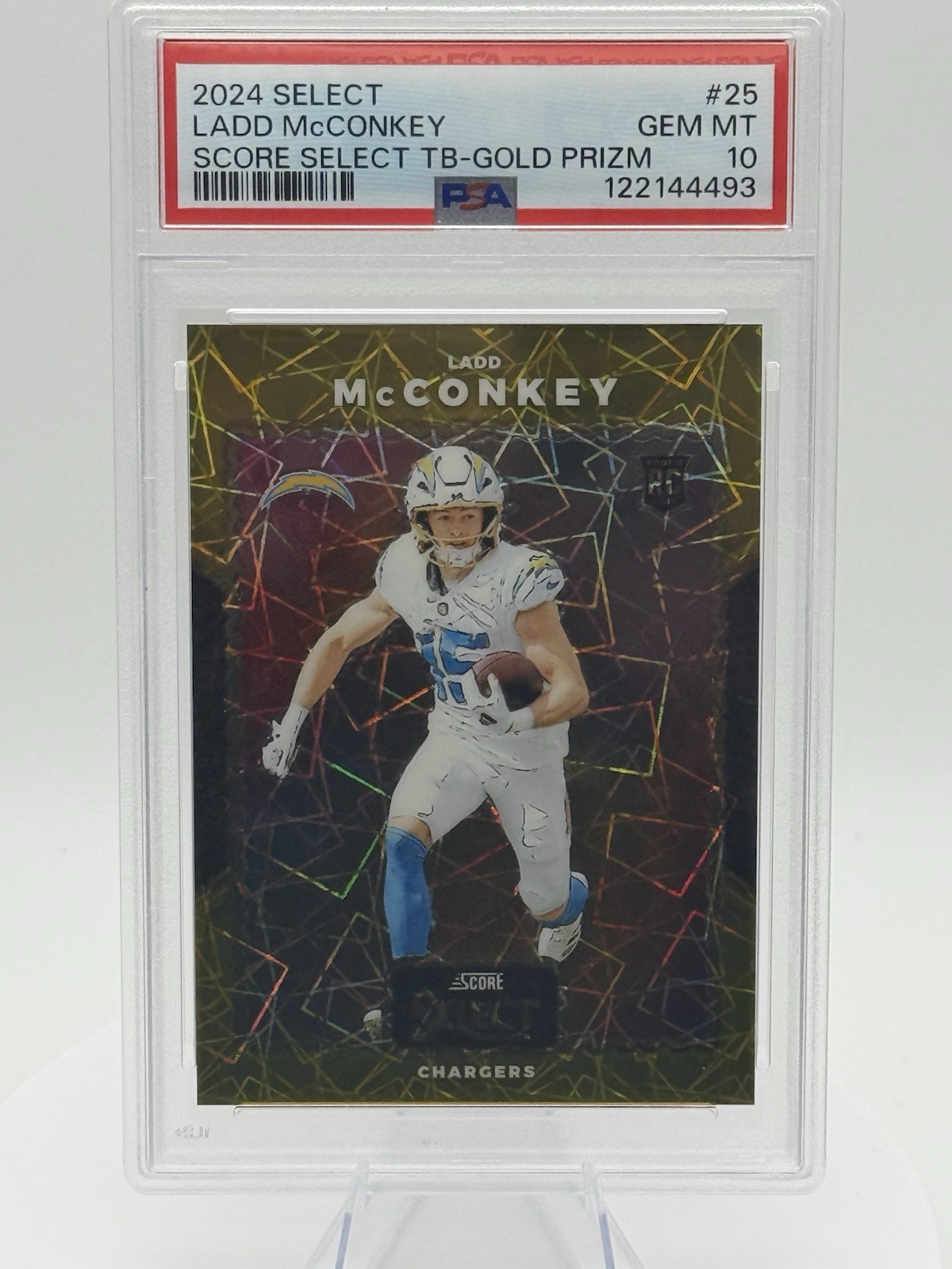 2024 Select LADD MCCONKEY Score Throwback RC Gold Prizm Rookie /10 PSA 10 POP 1