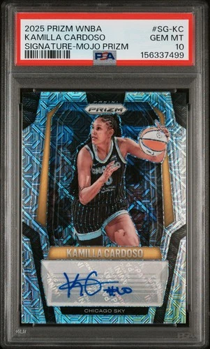 Kamilla Cardoso 2025 Panini Prizm WNBA Mojo Prizm Auto PSA 10 Pop 1