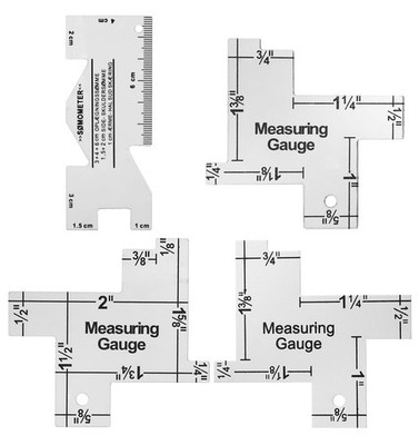 4Pcs Sewing Gauge, Multi-Inch Mini Seam Allowance Ruler Sewing Gauge for Meas...