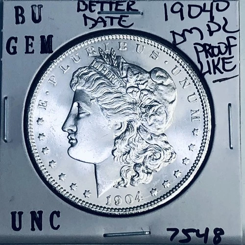 1904 O BU GEM MORGAN SILVER DOLLAR UNC MS+++ U.S. MINT RARE COIN 7548