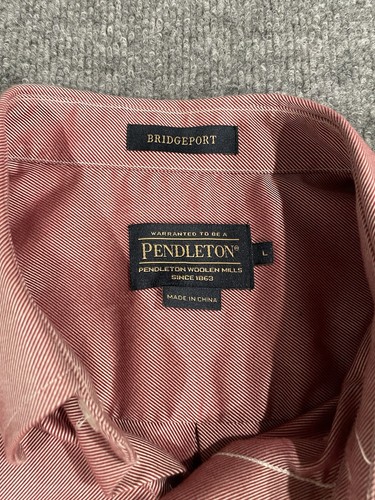 Pendleton Shirt Button-Up Mens L Red Cotton Long Sleeve Bridgeport Western Ke3 - Picture 2 of 5