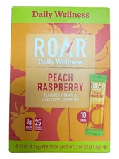 ROAR Flavored Vitamin & Electrolyte Drink Mix peach raspberry 10pk 6/2027
